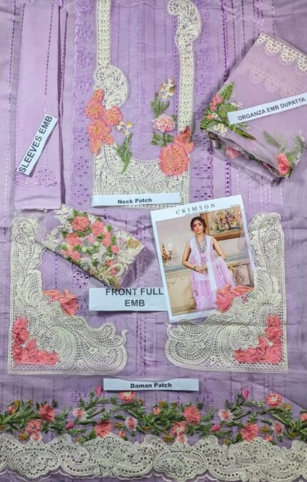 Crimson Embroided Lawn Bundle 3PCs