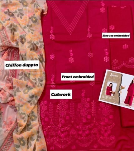 COCO By ZARA SHAHJAHAN + JAZMIN + OMAL BY KOMAL + NISA EMBROIDERED Lawn 3PCs