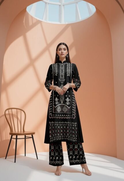 Ujala Embroidered Lilan 2 PCs