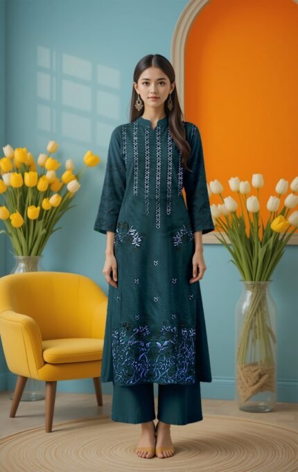 Elham Embroidered Lilan 2PCs